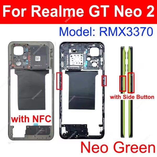 Middle Frame For Realme GT Neo2 Neo 2 Housing Middle Housing Bezel Chassis Shell Smartphone Repair Parts