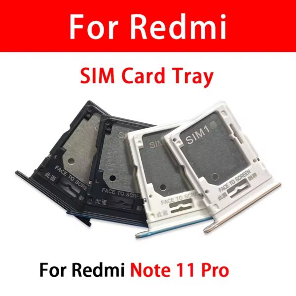Sim Card Tray For Xiaomi Redmi Note 11 Pro 4G 5G Dual Micro SIM Card Slot Tray Holder SD Card Reader Parts