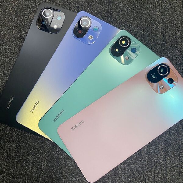 Backshell For Xiaomi MI 11 Lite, Back Battery Cover For Xiaomi Mi 11 Lite Rear Battery Glass Door Housing Case With Camera Glass