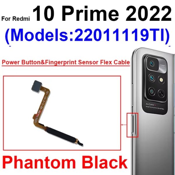 Fingerprint Sensor Flex Cable For Xiaomi Redmi 10 10 Prime 2022 Finger Print Power Button Home Key Touch Flex Ribbon Parts - Image 8
