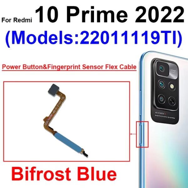 Fingerprint Sensor Flex Cable For Xiaomi Redmi 10 10 Prime 2022 Finger Print Power Button Home Key Touch Flex Ribbon Parts - Image 5