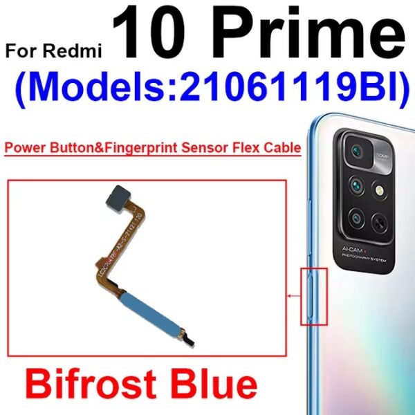 Fingerprint Sensor Flex Cable For Xiaomi Redmi 10 10 Prime 2022 Finger Print Power Button Home Key Touch Flex Ribbon Parts - Image 4