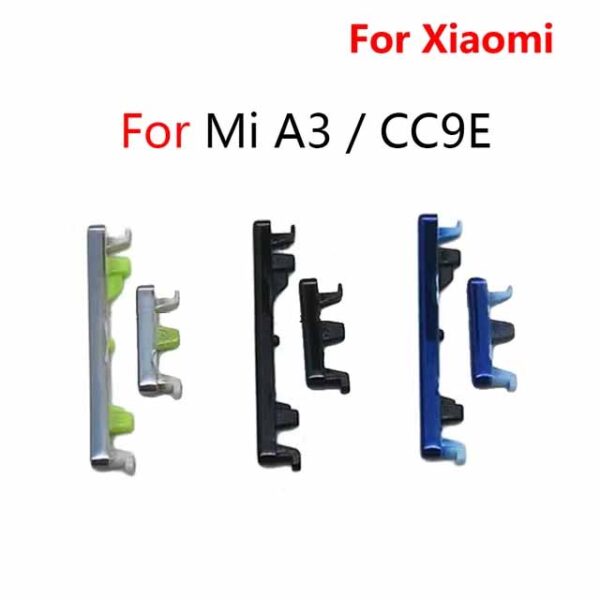 New Power Volume Side Buttons Key For Xiaomi Mi A3 CC9E MiA3 Volume Power Up Down Button Replacement Parts