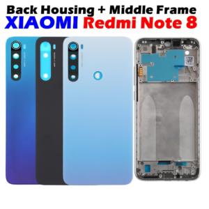 Full Housing Back Glass Panel + Middle Frame Chassis Kit for Xiaomi Redmi Note 8