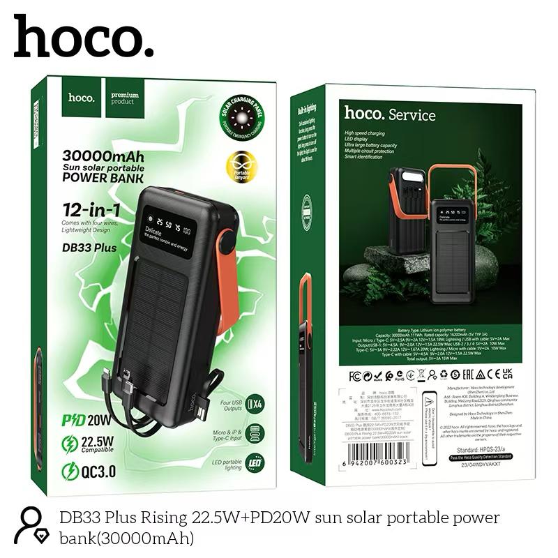 Hoco DB33 Plus 30000mAh Solar Power Bank - Image 2