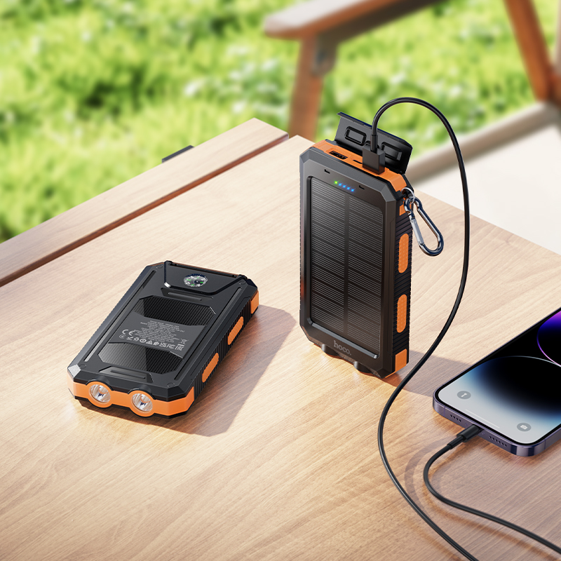 Hoco J164 Platinum 8000mAh Dual Light Solar Power Bank (IP65 Waterproof) - Image 3