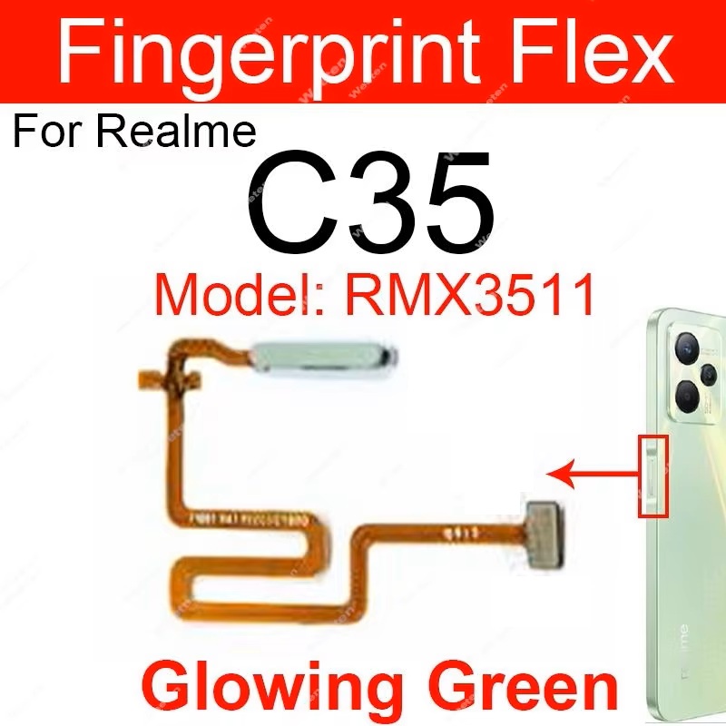 Fingerprint Sensor Flex Cable Replacement for Realme C35