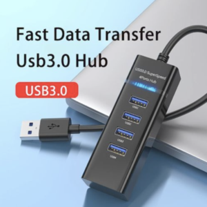 4-Port USB 3.0 High-Speed SuperSpeed Hub Adapter for Laptop & PC