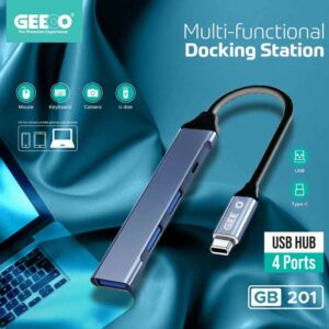 GB201 Multiport Type-C USB Hub Adapter for Laptop, PC & Smartphone