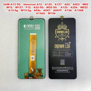 Crown Premium LCD Display Screen Replacement for Samsung Galaxy A12, A02, A13 5G, M12, M13 5G Multi-Model Compatible Combo with Touch Digitizer